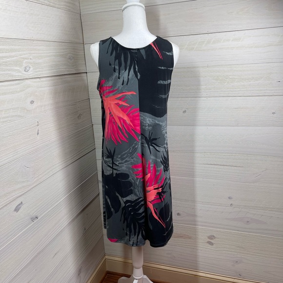 Crystal Boutique Tropical Botanical Print Dress S FREE SHIP - Picture 4 of 5